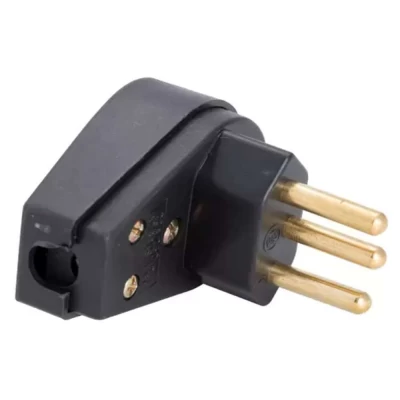 Plug Angular Macho 2 Plugues + Terra Preto 20a Tramontina