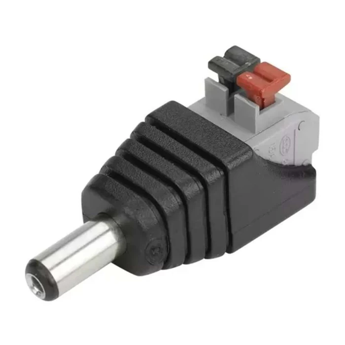 Plug P4 Macho Com Borne 2.1 5.5mm Engate Rápido Chipsce