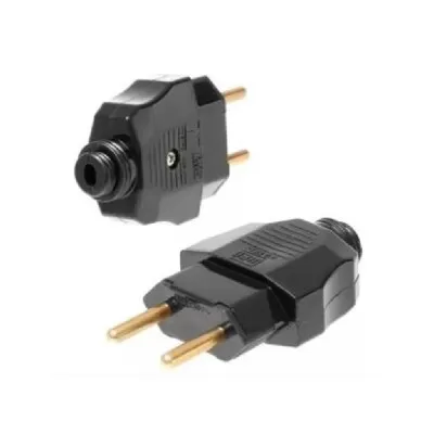 Plugue De Tomada Macho 2 Pinos 20A 250V Preto Weg