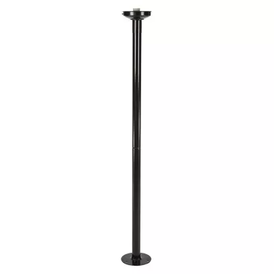 Poste De Jardim 2,16M Simples Canopla Cor Preto Para Globo