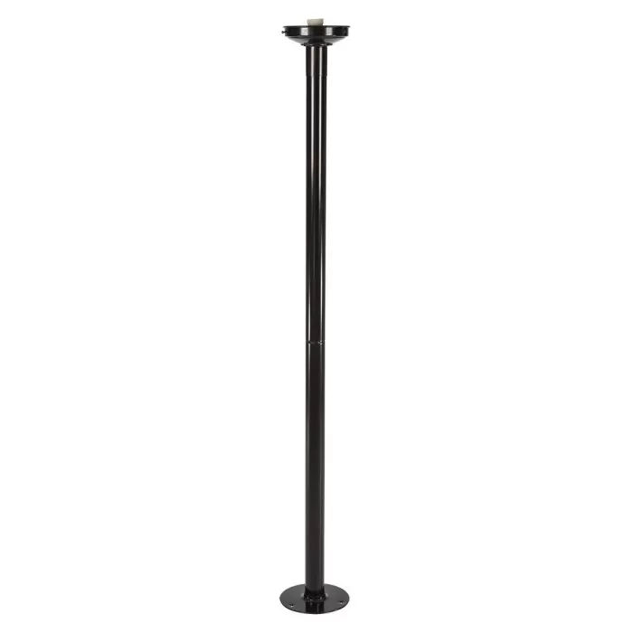 Poste De Jardim 2,16M Simples Canopla Cor Preto Para Globo