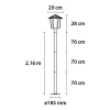 Poste de Jardim 2,16m Com Lanterna Sextavada 1xE27 Branco