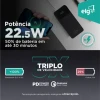 Power Bank Portátil 10200mah Com Display 3 Saídas Pb102bk