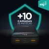 Power Bank Portátil 10200mah Com Display 3 Saídas Pb102bk