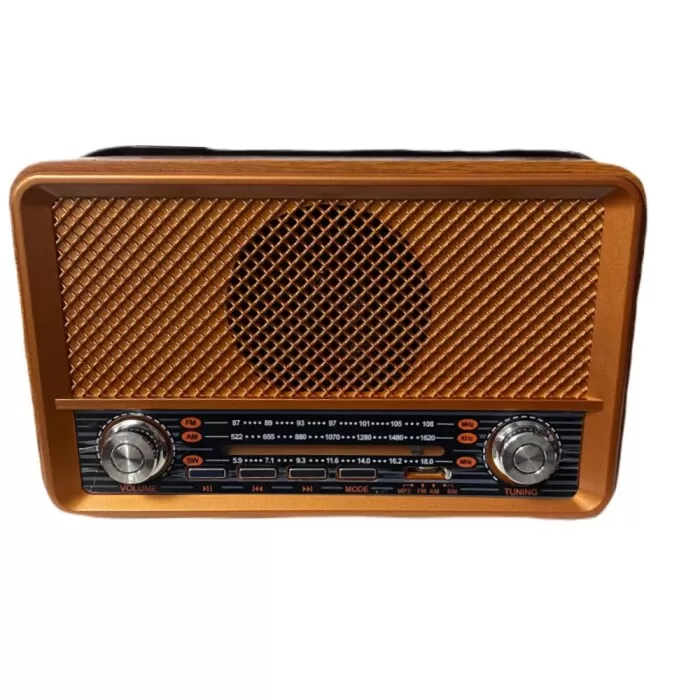 Rádio Portátil Estilo Retro Bluetooth 5W Am/Fm Marrom