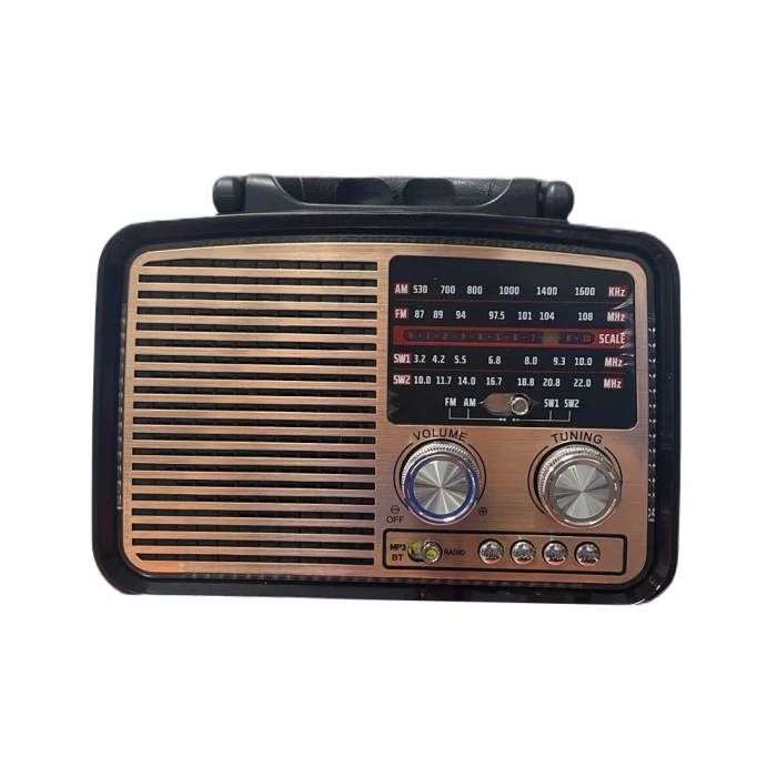 Rádio Portátil Retro Am/Fm + Usb Preto E Bronze Px-93BT