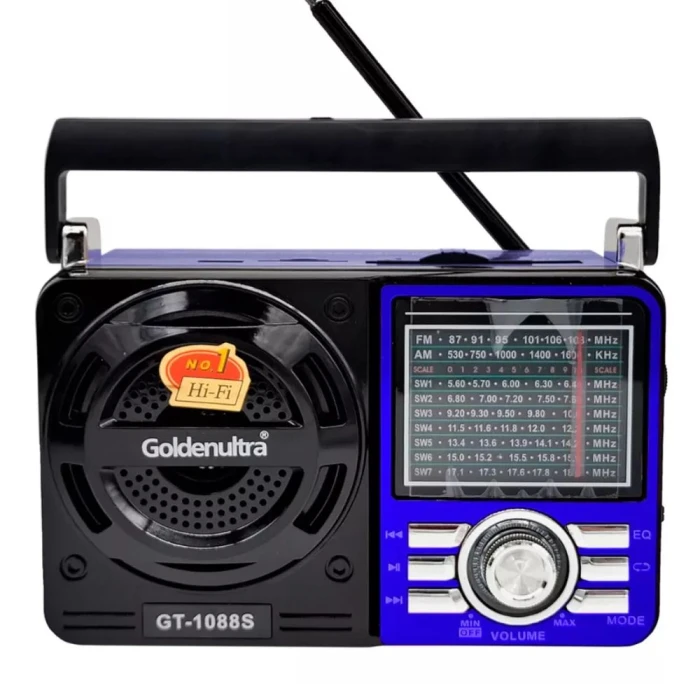 Rádio Portátil Retro Bluetooth Am/Fm Gt-1088 Goldenutra