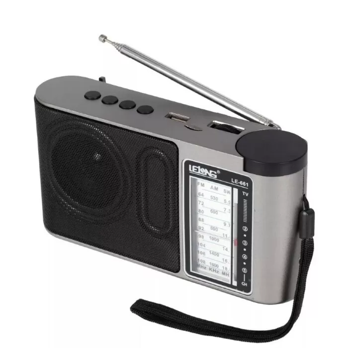 Rádio Portátil Retro Bluetooth Am/Fm Le-661 Lelong Novo