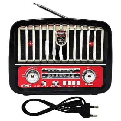 Rádio Portátil Retro Bluetooth Am/Fm Usb/Sd LE-601 Lelong