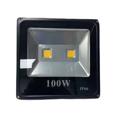 Refletor De Led 100W 3000K Cor Preto Ip66 De Alumínio