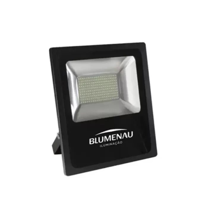 Refletor De Led Slim 100W 3000K Preto Blumenau