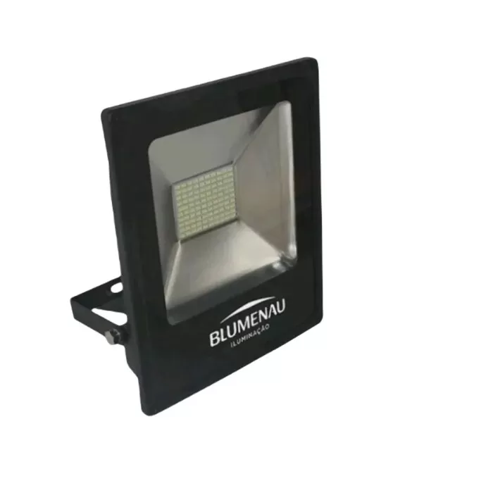 Refletor De Led Slim 50W 3000K Bivolt Blumenau Preto Novo