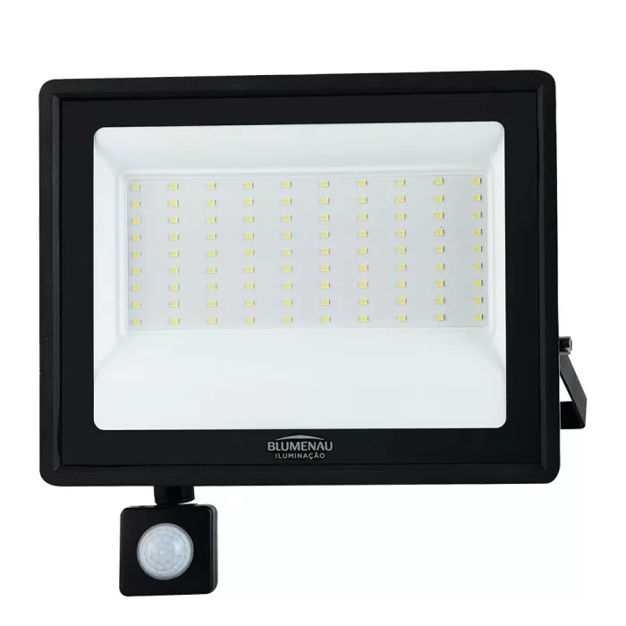 Refletor De Led Tech Com Sensor 100W 6500K Ip65 Preto Bivolt