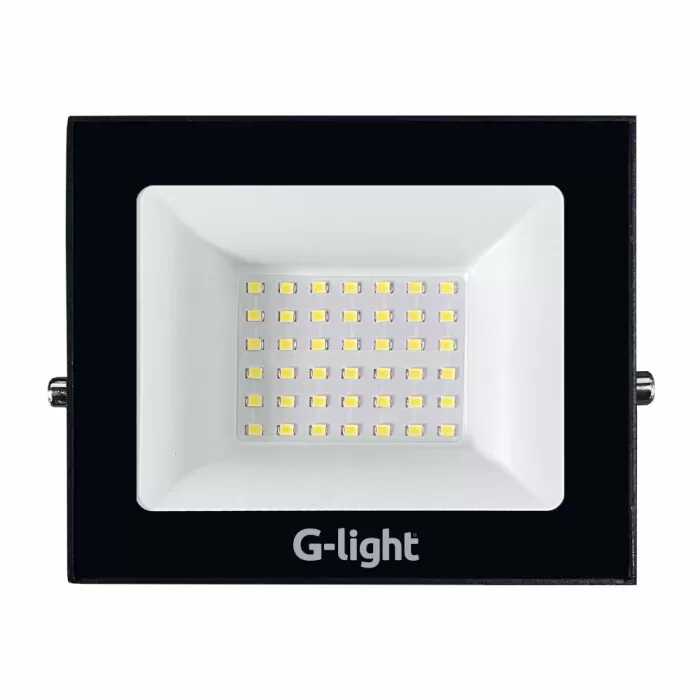 Refletor De Led Slim 50w Com Cor Verde Bivolt - Glight Preto