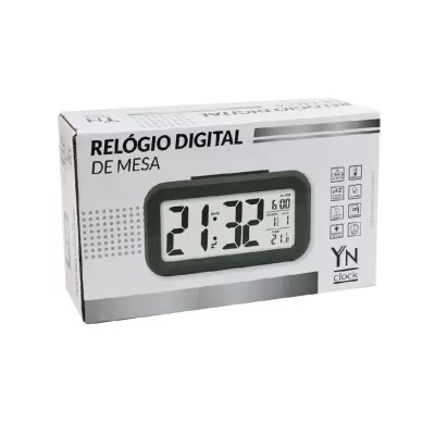 Relógio De Mesa Digital Yn Clock Branco Novo