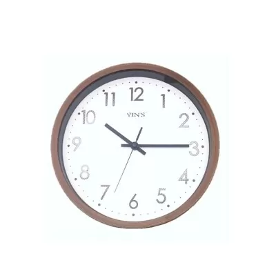 Relógio De Parede Redondo Marrom 30,5Cm Novo