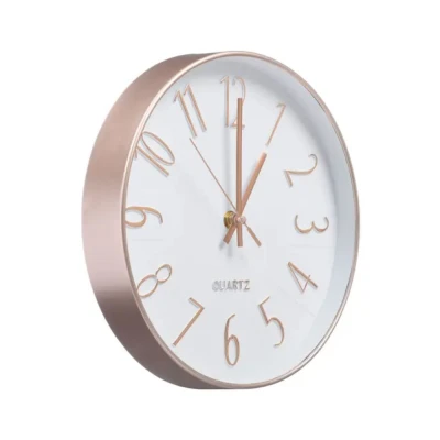 Relógio De Parede Rose Quartz 30Cm A Pilha Minimalista