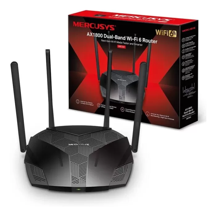 Roteafor Wifi 6 Mr70x Ax1800 Dualband Mercusys Novo