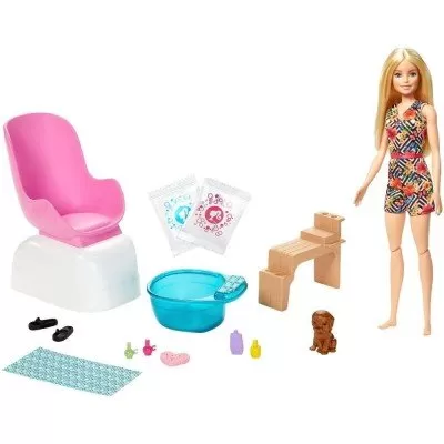 Salão de Manicure da Barbie + Boneca Barbie e Cachorrinho