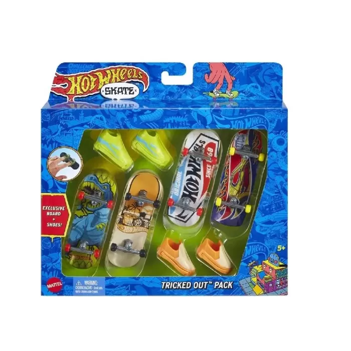 Skate De Dedo Hot Wheels Com 4 Fingerboards E Shoes