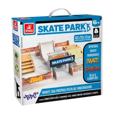Skate Park Conjunto Skate De Dedo Madeira 3728 Novo