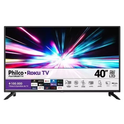 Smart TV LED HD Roku 40 Polegadas Philco Wi-Fi, 3 HDMI 2 USB