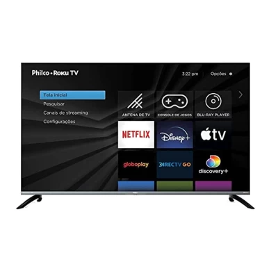 Smart Tv Led Philco 50 Polegadas 4K Uhd Novo-Roku