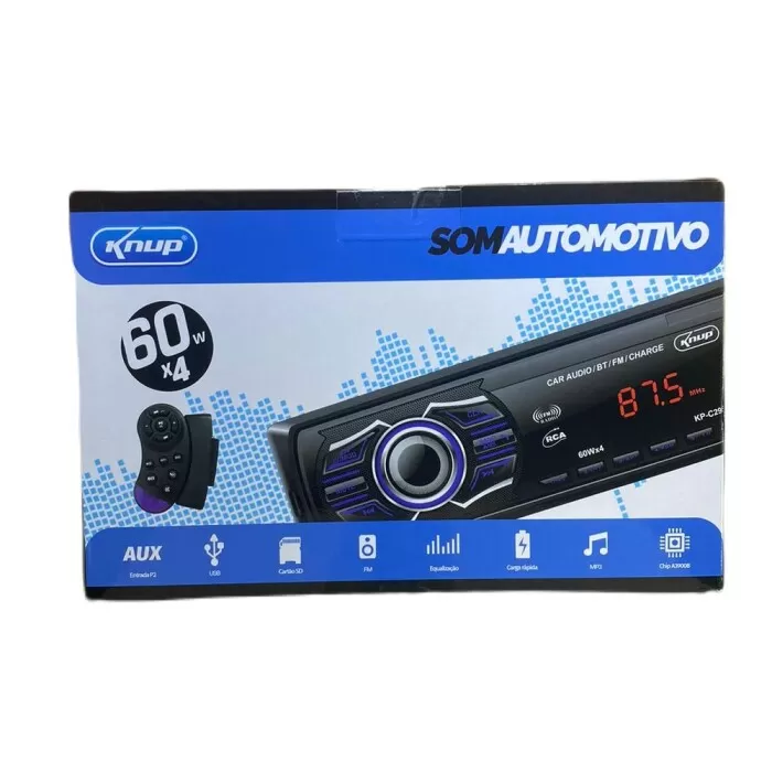 Som Automotivo Bluetooth 60W X4 Knup Kp-X29Bh Knup Novo