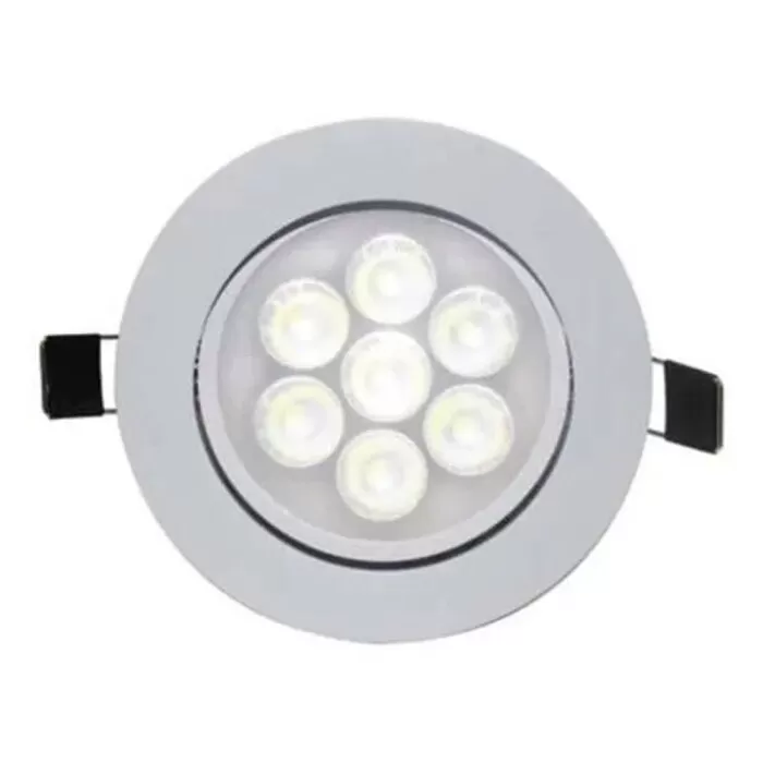 Spot De Led Embutir Redonda 7W 3000K 7 Leds 40007 Novo