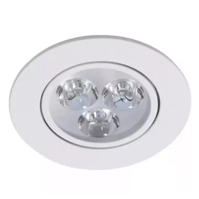 Spot De Led Embutir Redondo 3W 6500K 3 Leds Ds Led Novo