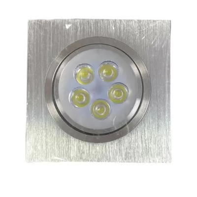 Spot De Led Para Embutir Quadrado Cor Prata 5W 6000K