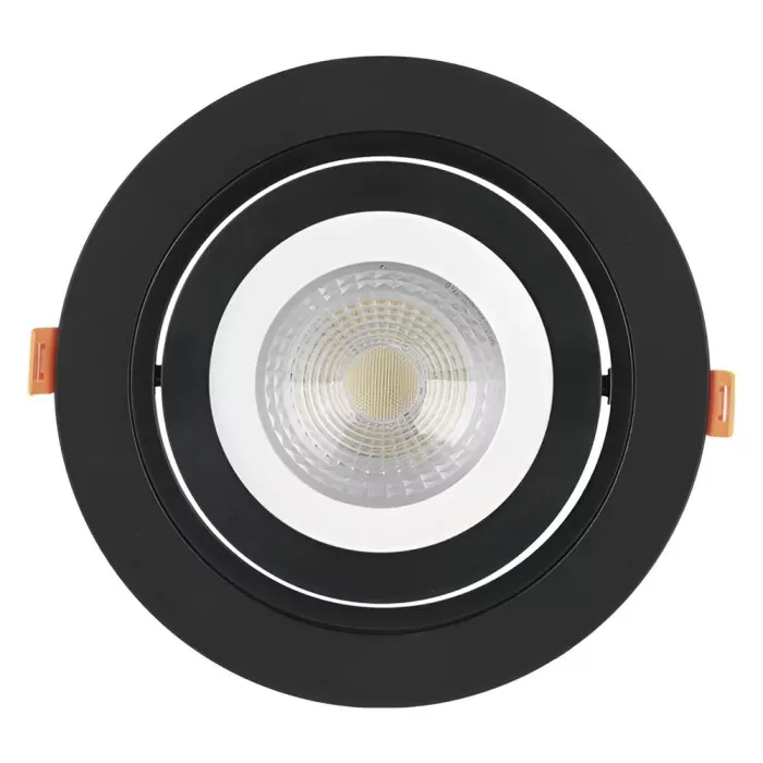 Spot De Led Plano De Embutir Redondo Par30 Preto MbLed