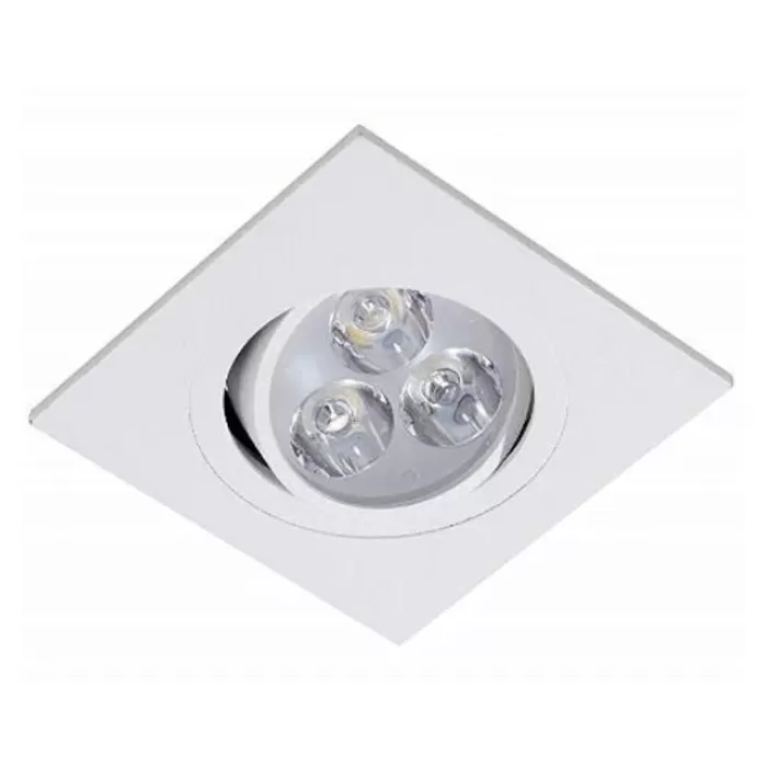 Spot De Led Quadrado 3W 4000K Branca Luz Novo