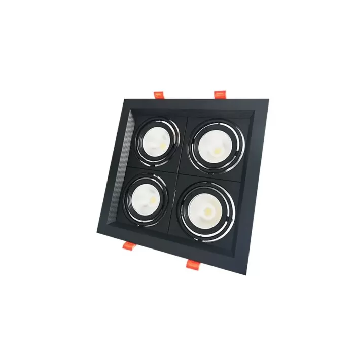 Spot Evidence Quattro Quadrado Recuado Cor Preto 28w 3Cores