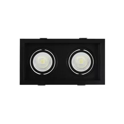 Spot Led Flea Duo De Embutir 2x Mr16 Preto Nordecor