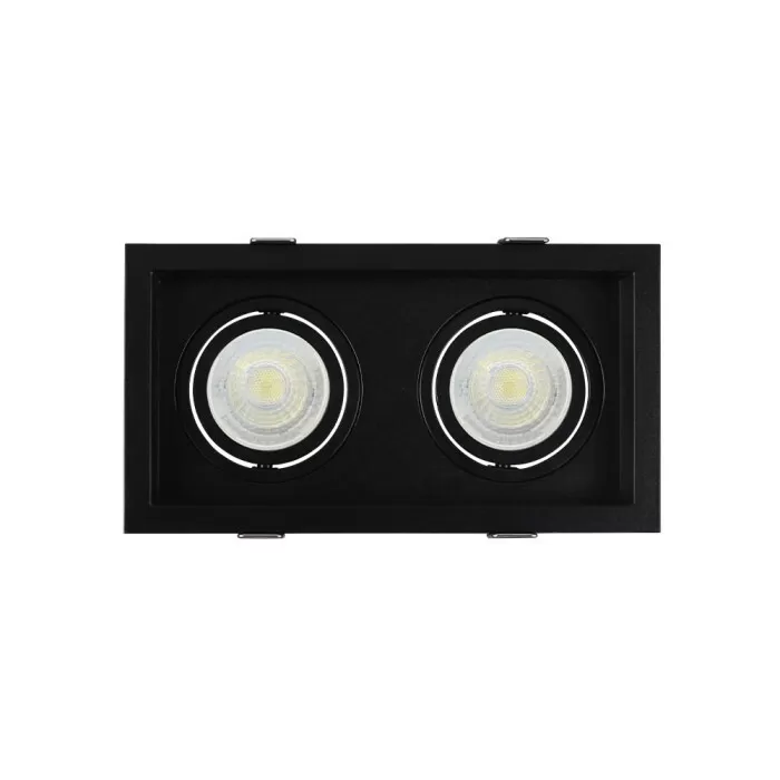 Spot Led Flea Duo De Embutir 2x Mr16 Preto Nordecor