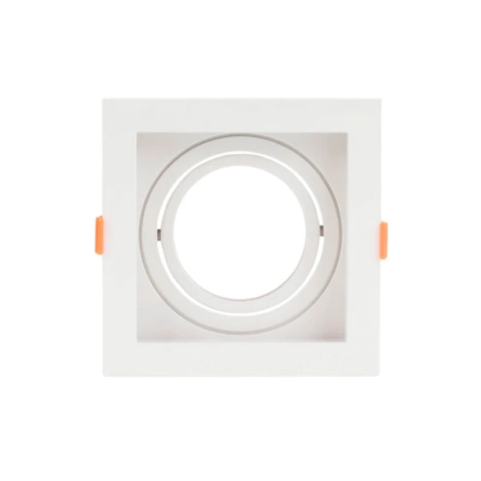 Spot Quadrado Embutir Recuado 1x GU10 Ar70 Branco G-light