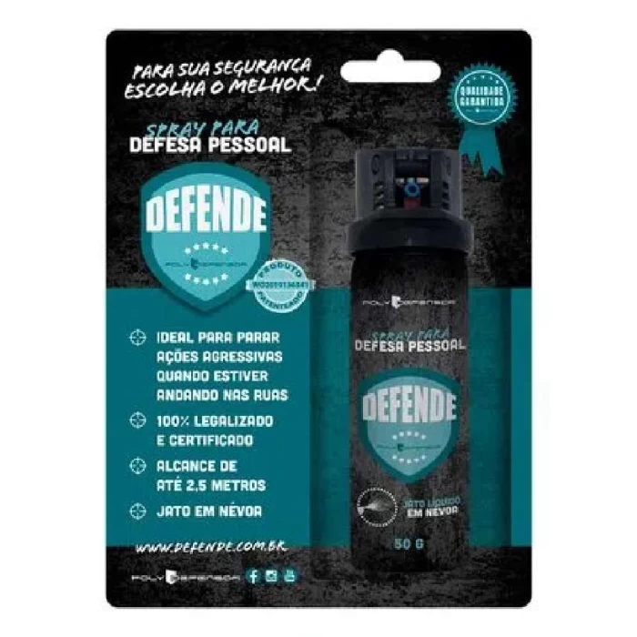 Spray Para Defesa Pessoal Defende 50G Poly Defensor