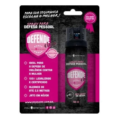 Spray Para Defesa Pessoal Defende Ela 50G Poly Defensor