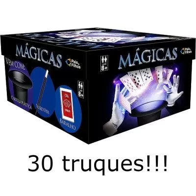 Super Kit de Mágicas 30 truques + Cartola e Varinha Mágica