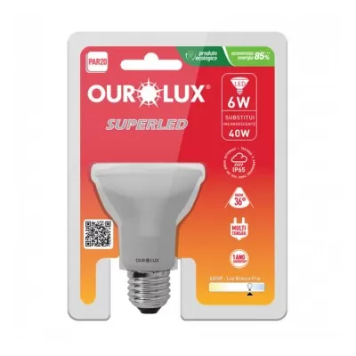 Superled Par20 6W Bivolt 6500K Io65 Ourolux Novo