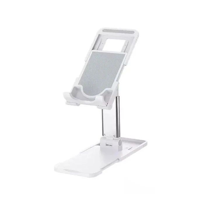 Suporte De Mesa Para Celular Base De Ferro Branco Ley-230