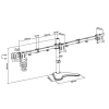 Suporte giratorio de mesa para 2 monitores 13 a 27 ELG