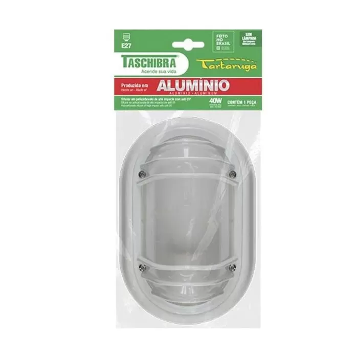 Tartaruga Suprema E27 Aluminio Branca Taschibra Novo