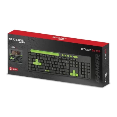 Teclado Gamer Com Apoio GK120 Verde Multilaser