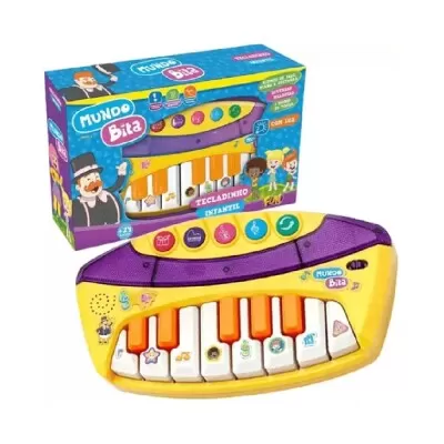 Tecladinho Piano Musical Infantil Com Luz Mundo Bita