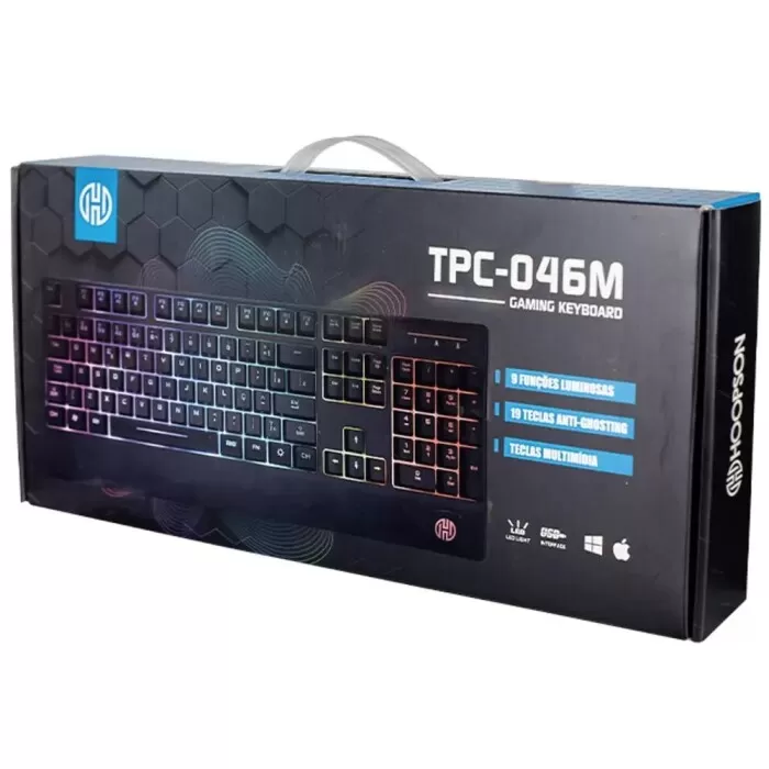 Teclado Gamer Evolution Rgb Led Tpc-046M Hoopson Novo