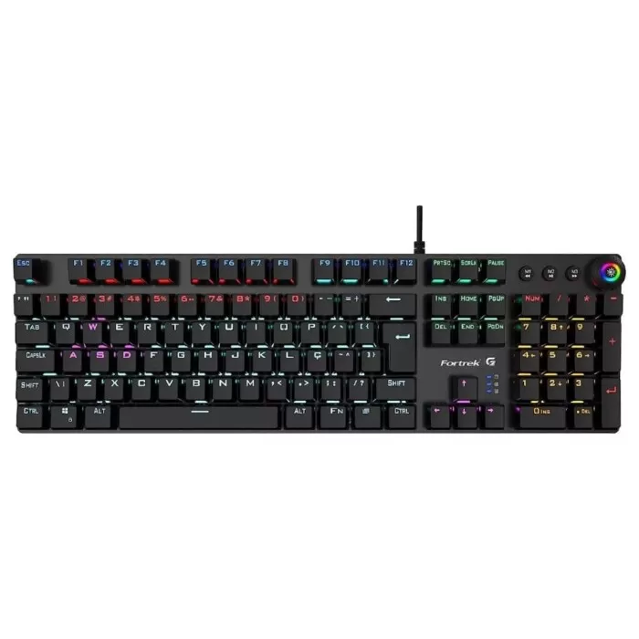 Teclado Gamer Mecânico Gk7 Cor Preto Com Rgb Fortrek