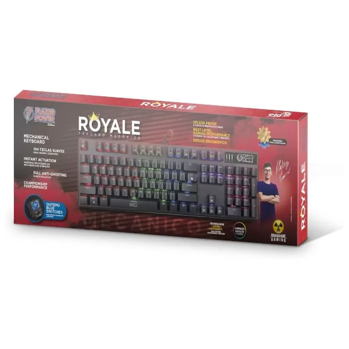 Teclado Gamer Mecânico Royale Flktm001 Flakes Power Novo