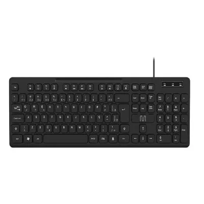 Teclado Slim Para Pc Com Fio 180cm Preto Usb Multi